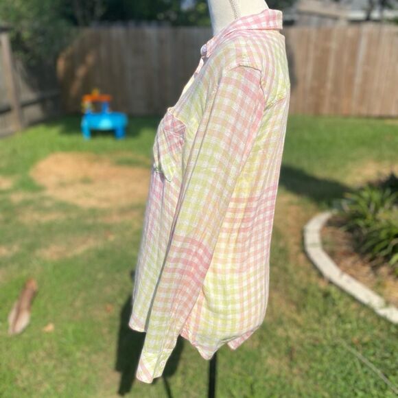 Rails Charlie Button Down Long Sleeve Lemonade Pastel Linen Blend Top - Picture 9 of 11